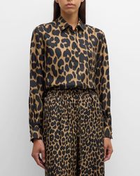 Max Mara - Etna Leopard Print Button-Front Shirt - Lyst