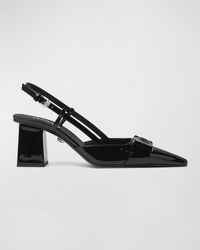 Versace - Medusa Coin Patent Leather Slingback Pumps - Lyst