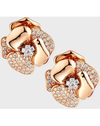 Leo Pizzo - 18k Rose Gold Flower Earrings With Diamonds - Lyst