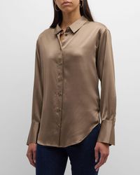 FRAME - The Standard Silk Button-Front Shirt - Lyst