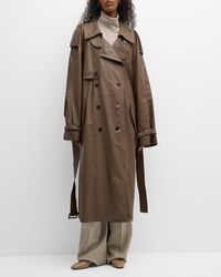 The Row - Avio Belted Leather Trench Coat - Lyst