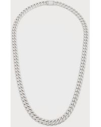 Heera Moti - 14k White Gold Pave Diamond Curb Chain Necklace, 22"l - Lyst