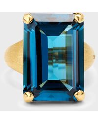 Marco Bicego - Alta 18k Yellow Gold Ring With London Blue Topaz, Size 7 - Lyst