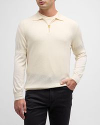 Stefano Ricci - Cashmere-Silk Quarter-Zip Polo Sweater - Lyst
