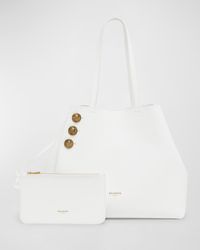 Balmain - Embleme Shopper Tote Bag In Grained Leather - Lyst