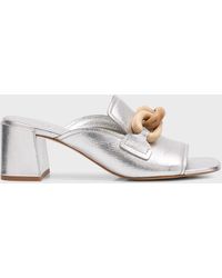 Pedro Garcia - Umita Metallic Wooden Link Slide Sandals - Lyst