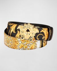 Versace - Reversible Barocco Medusa Leather Belt - Lyst