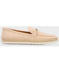 Tod's - Gomma Suede T-Ring Espadrille Driver Loafers - Lyst