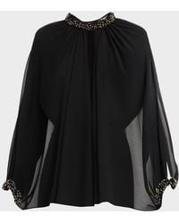 Emanuel Ungaro - Avery Beaded Chiffon Cape Blouse - Lyst