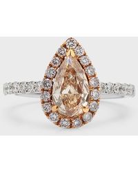 Alexander Laut - 18k White Gold Pear-shaped Fancy Yellow Diamond And White Diamond Ring, Size 6.5 - Lyst