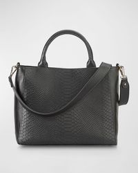 Gigi New York - Hudson Python-Embossed Top-Handle Bag - Lyst