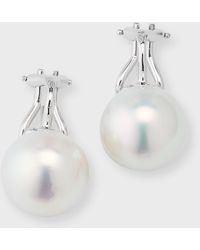 Assael - 18k White Gold South Sea Pearl Earrings With Omega Clips - Lyst