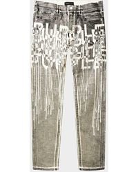 Purple - Reverse Foil Logo Skinny Jeans - Lyst