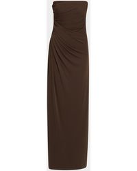 Halston - Patrice Strapless Draped Matte Jersey Gown - Lyst