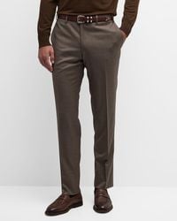 Canali - Melange Wool Flat-Front Pants - Lyst