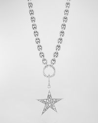 Sheryl Lowe - Star Pendant Cable Chain Necklace With Diamonds - Lyst