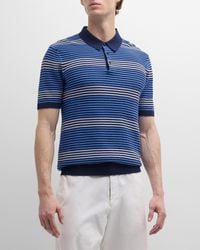 Scotch & Soda - Structured Stripe Knit Polo Shirt - Lyst