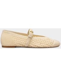 Stuart Weitzman - Leora Woven Mary Jane Ballerina Flats - Lyst