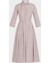Michael Kors - 3/-Sleeve Striped Midi Shirtdress With Belt - Lyst
