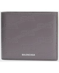 Balenciaga - Bb Monogram Embossed Leather Billfold Wallet - Lyst