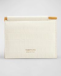 Tom Ford - Croc-Printed Leather Money Clip Card Holder - Lyst