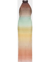 Missoni - Metallic Ombre Knit Backless Halter Midi Dress - Lyst