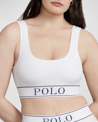 Polo Ralph Lauren - Ribbed Scoop-Neck Logo Bralette Top - Lyst