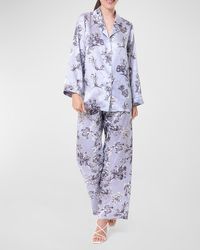Christine Lingerie - Toile Jardin Floral-print Charmeuse Pajama Set - Lyst