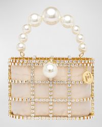 Rosantica - Holli Pearly Crystal Caged Top-Handle Bag - Lyst