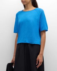 Eileen Fisher - Raglan-Sleeve Organic Linen-Cotton Pullover - Lyst