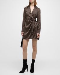 Veronica Beard - Lavella Printed Mini Wrap Dress - Lyst