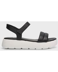 Eileen Fisher - Leather Ankle-Grip Platform Sandals - Lyst