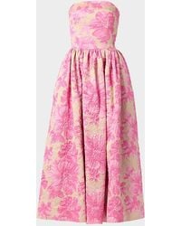 Shoshanna - Dana Strapless Floral Jacquard Maxi Dress - Lyst