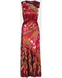 Saloni - Gwen Silk Midi Dress - Lyst