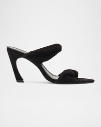 SCHUTZ SHOES - Meline Suede Twisted Dual-Band Mule Sandals - Lyst