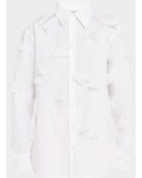 Coperni - Organza Butterfly Button-Down Cotton Shirt - Lyst