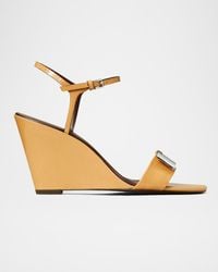 Tory Burch - Gigi Leather Bar Ankle-Strap Wedge Sandals - Lyst