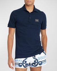 Dolce & Gabbana - Basic Polo Shirt With Logo Plaque - Lyst