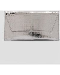 MARIA OLIVER - Belen Metallic Crocodile Clutch Bag - Lyst