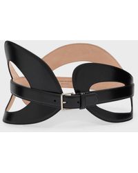 Alexander McQueen - Cut-out Curved Leather Belt - Lyst