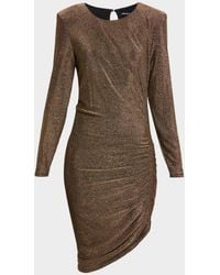 Veronica Beard - Cyrus Ruched Metallic Long-Sleeve Dress - Lyst