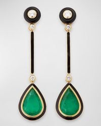Goshwara - G-One Pear Shape And Onyx Earrings With Diamonds - Lyst