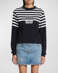 Givenchy - Cropped Wool Sweater With Logo Embroidery - Lyst