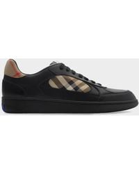 Burberry - Apos;S Terrace Leather And Check Low-Top Sneakers - Lyst