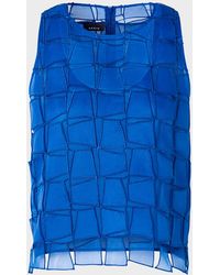 Akris - Embroidered Organza Sleeveless Blouse - Lyst