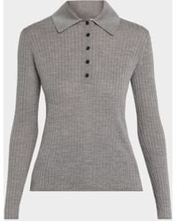 A.L.C. - Alex Long-Sleeve Ribbed Wool Top - Lyst