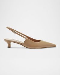 Aeyde - Catrina Leather Kitten-Heel Slingback Pumps - Lyst
