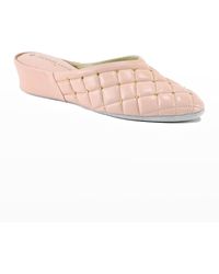 Jacques Levine - Quilted Leather Studded Slippers - Lyst