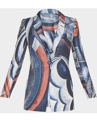 Giorgio Armani - Geometric Jacquard Single-Breasted Blazer - Lyst