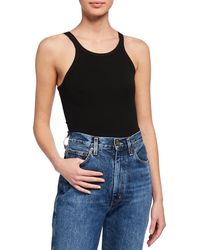 RE/DONE - Ribbed Scoop-Neck Fitted Tank - Lyst